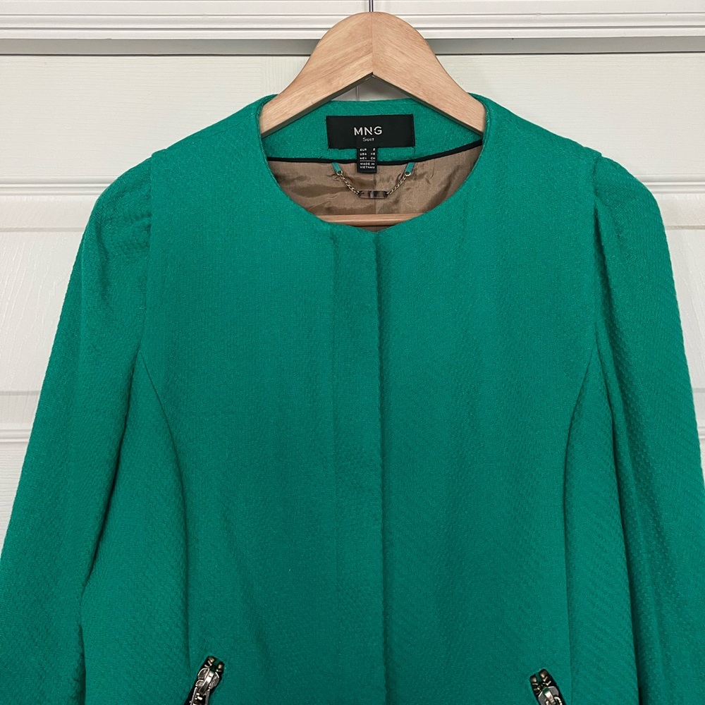 {Mng By Mango} Blazer Jacket In Green - Womens Xs - image 4